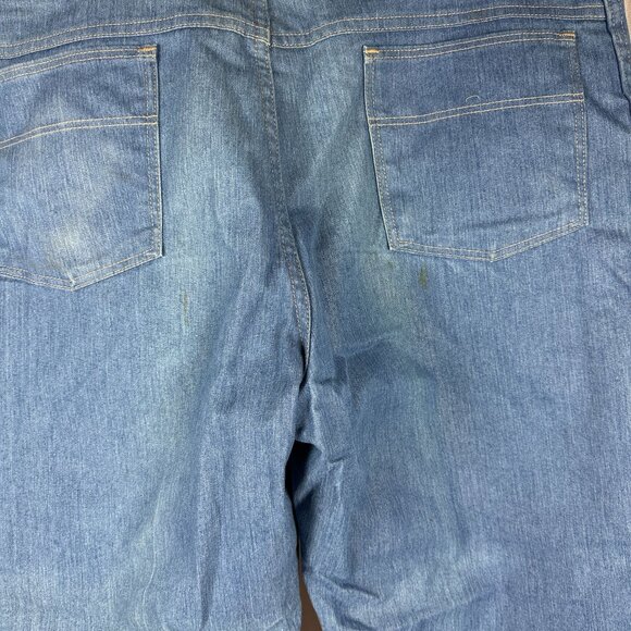 Men's 40x30 Denim Jeans Relaxed Fit Mid Blue Cotton Blend - Picture 3 of 5